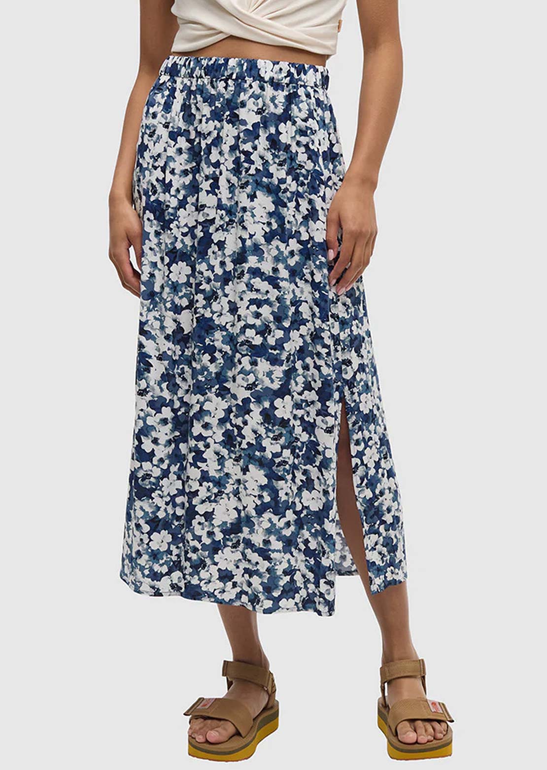 Tentree Women's Yaletown Skirt Nightfall/Watercolour Floral