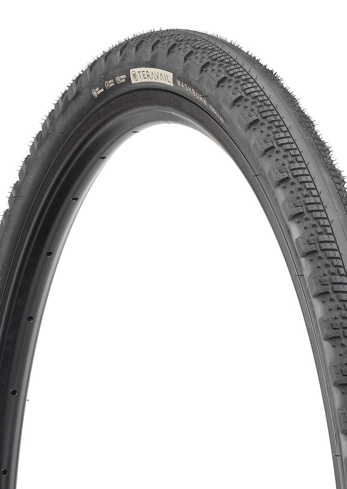 Teravail Washburn 700x38 Folding Durable Tubeless Gravel Bike Tire Black
