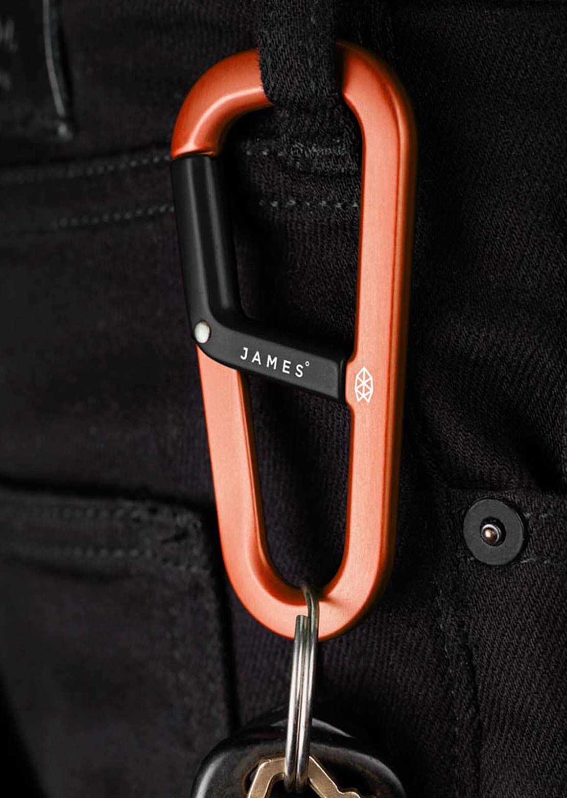 The James Brand Hardin Clip Tangerine/Black