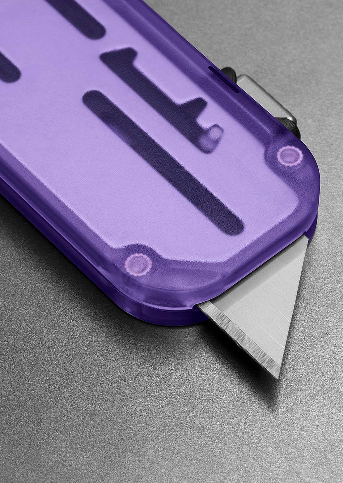 The James Brand Palmer Clear Knife Atomic Purple