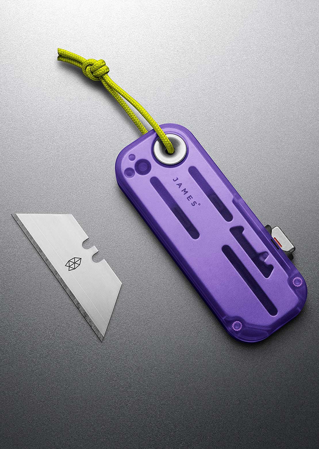 The James Brand Palmer Clear Knife Atomic Purple