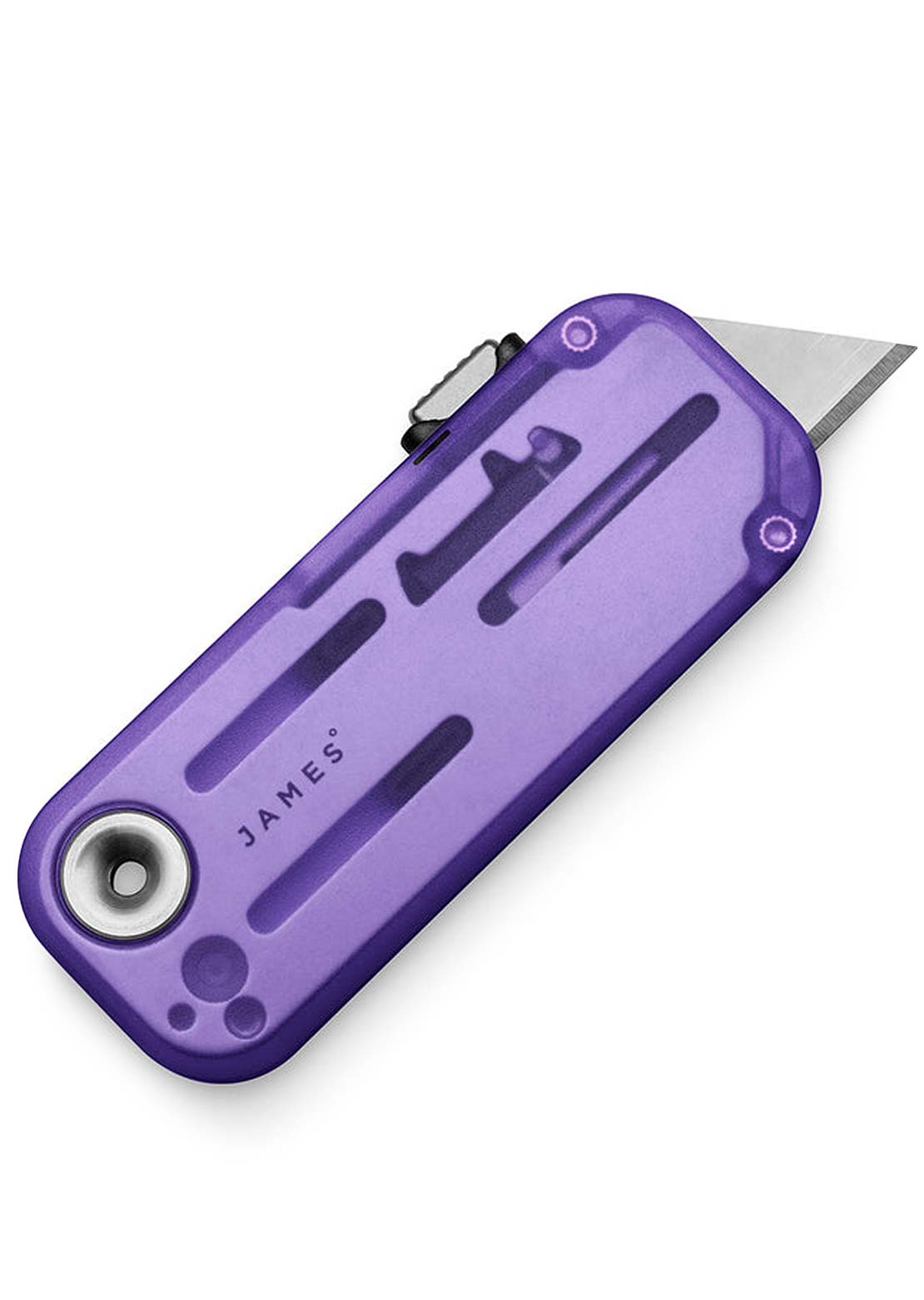 The James Brand Palmer Clear Knife Atomic Purple