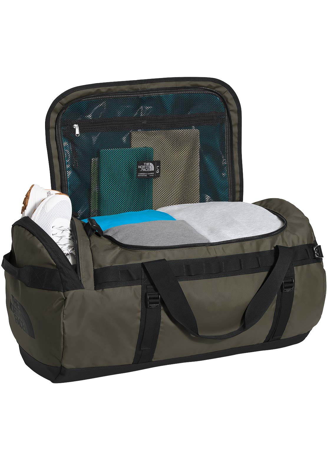 The North Face Base Camp L Duffel Bag New Taupe Green/TNF Black-NPF