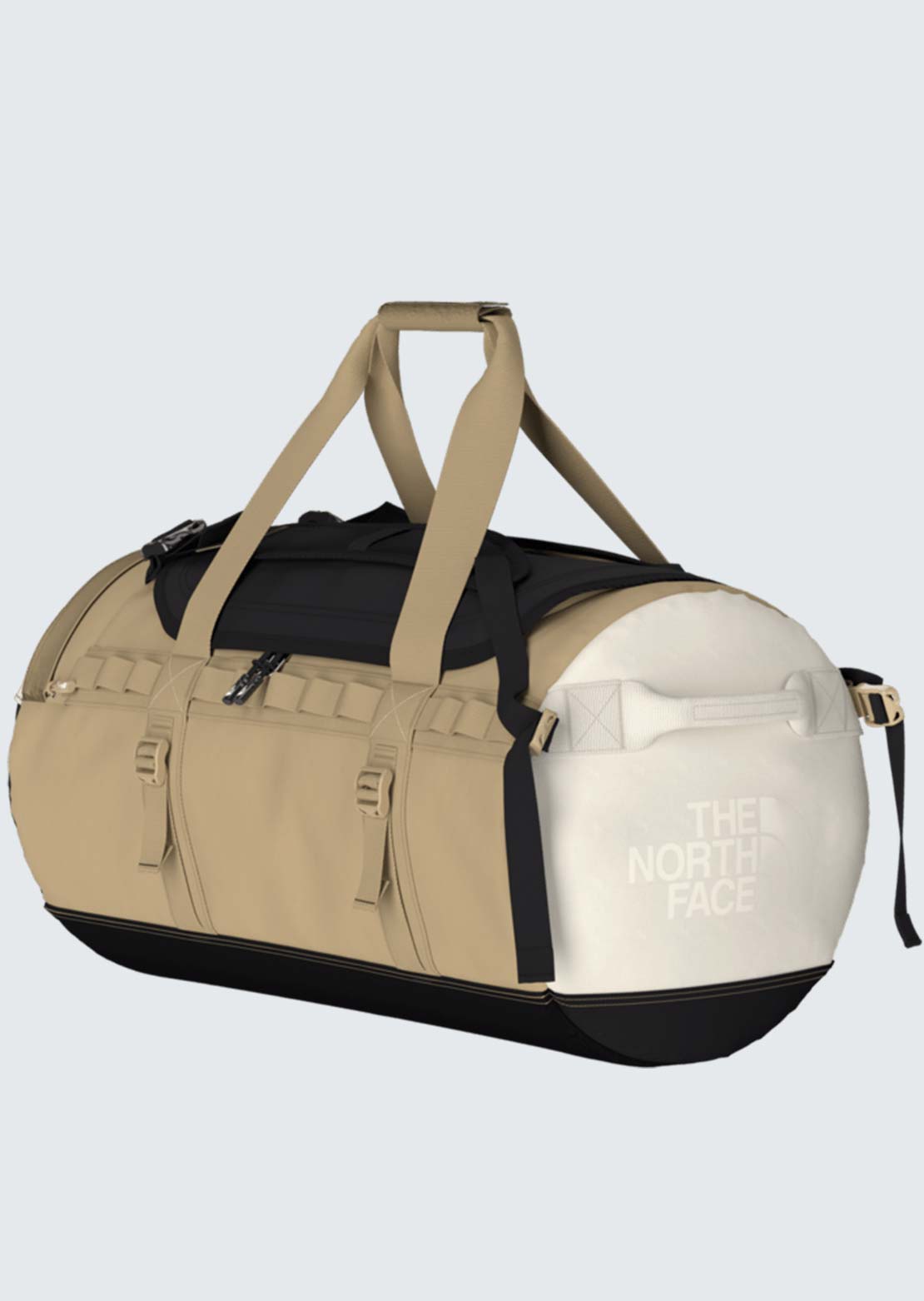 The North Face Base Camp M Duffel Bag Khaki Stone/White Dune/TNF Black