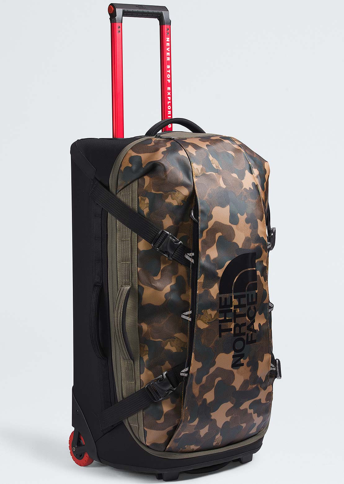 The North Face Base Camp Rolling Thunder 28 Luggage Bag Utility Brown Camo Texture Print/TNF Black