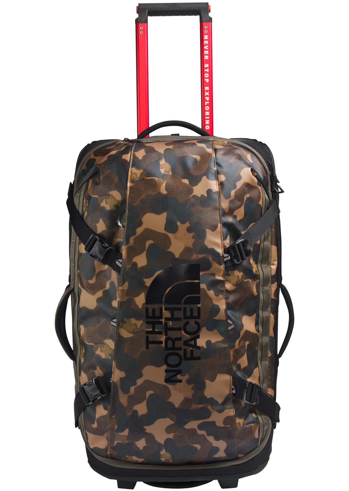 The North Face Base Camp Rolling Thunder 28 Luggage Bag Utility Brown Camo Texture Small Print/TNF Black-NPF