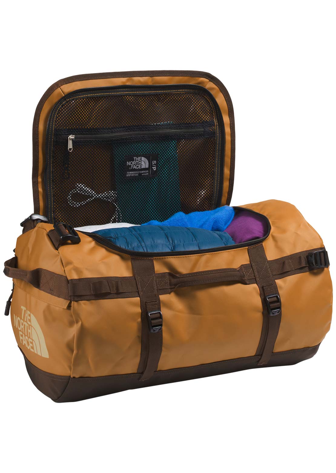 The North Face Base Camp S Duffel Bag Timber Tan/Demitasse Brown/Khaki Stone-NPF