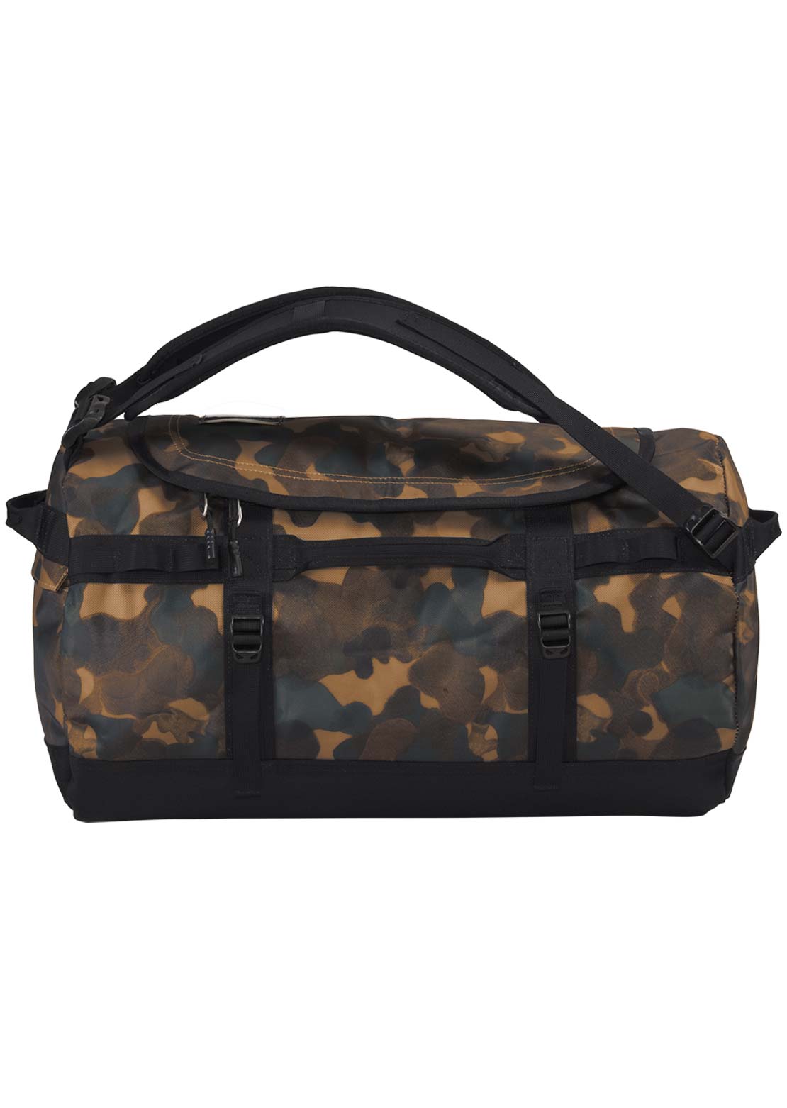 The North Face Base Camp S Duffel Bag Utility Brown Camo Texture Small Print/TNF Black-NPF