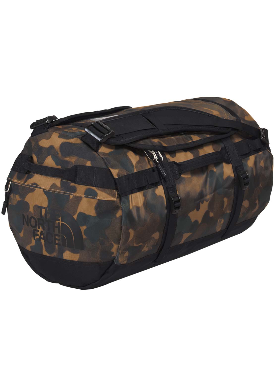 The North Face Base Camp S Duffel Bag Utility Brown Camo Texture Small Print/TNF Black-NPF