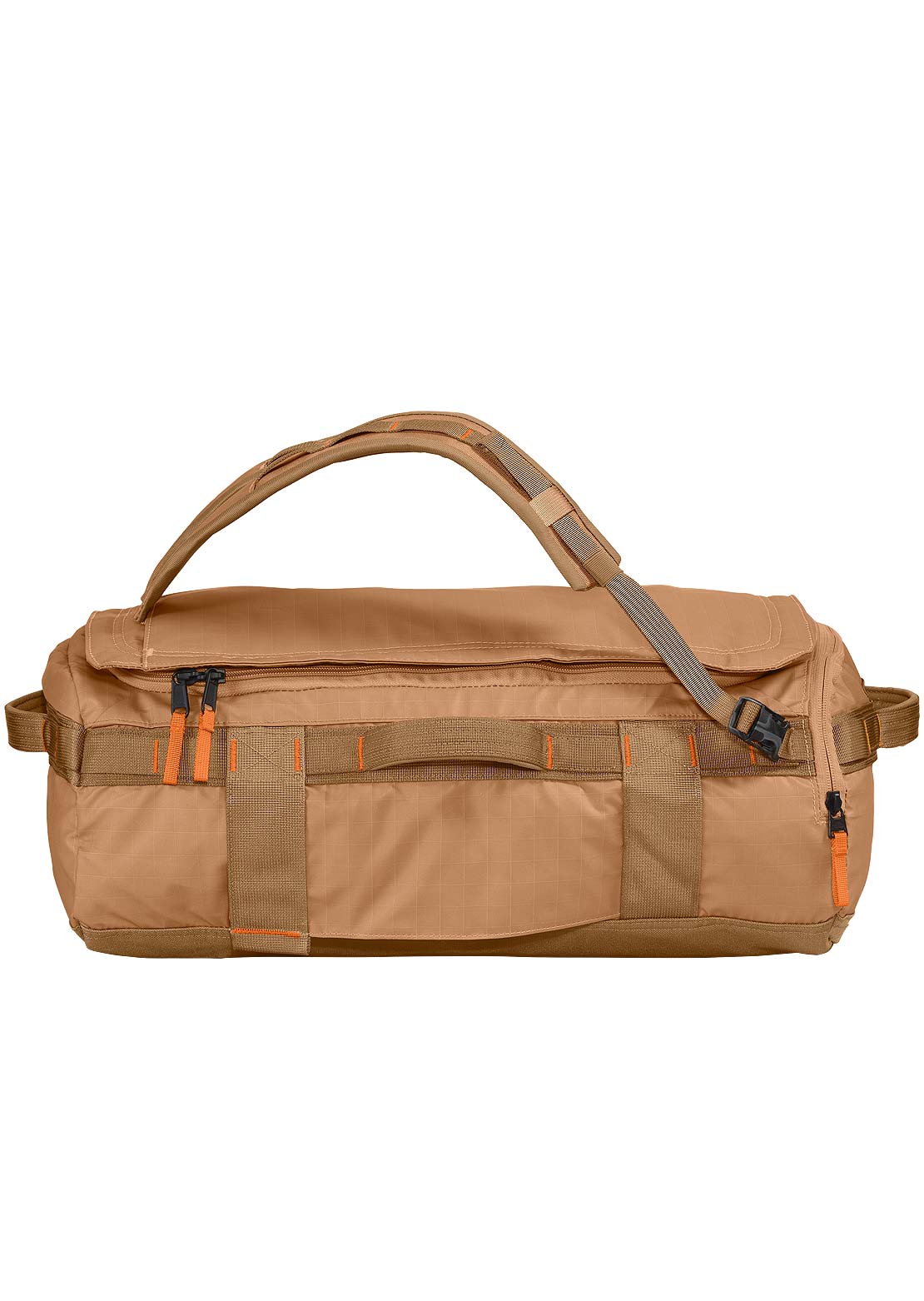 The North Face Base Camp Voyager 32 L Duffel Bag Almond Butter/Utility Brown/Mandarin
