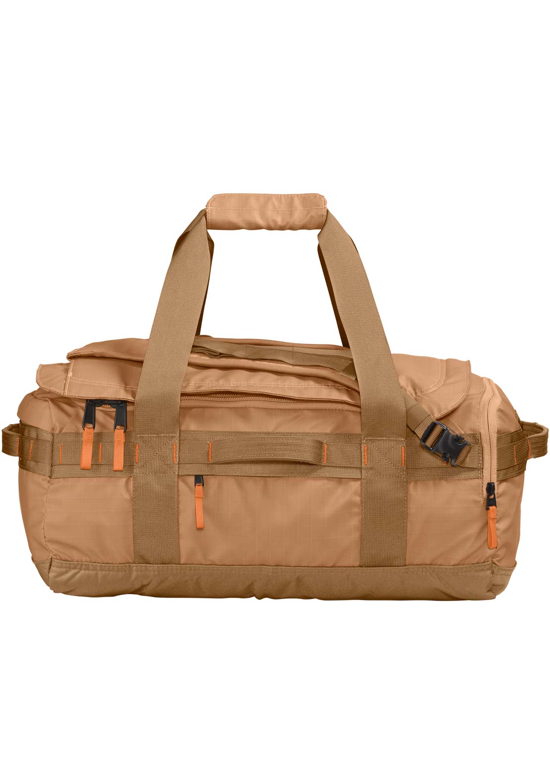The North Face Base Camp Voyager 42L Duffel Bag Almond Butter/Utility Brown/Mandarin