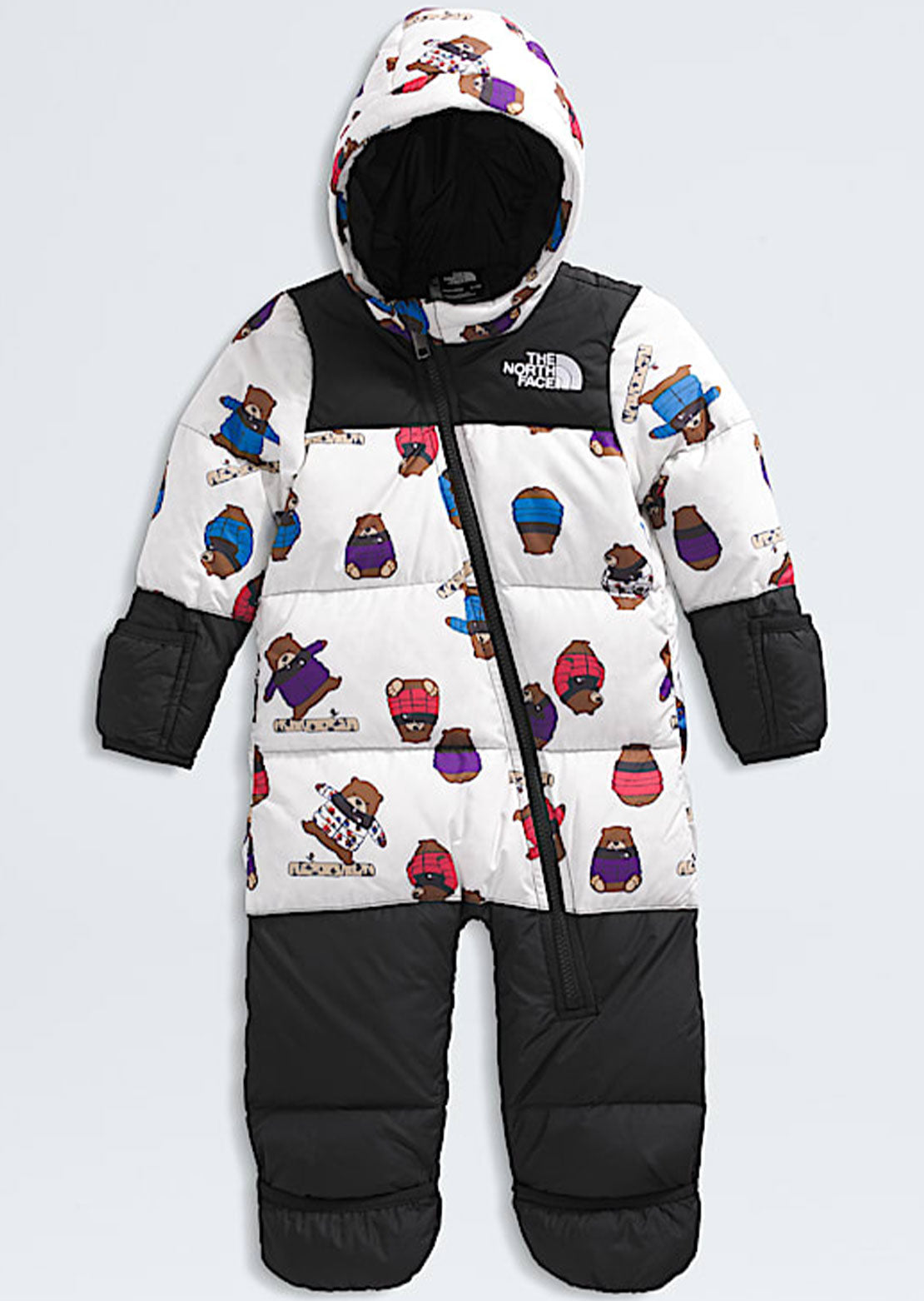 The North Face Infant 1996 Retro Nuptse Print One-Piece TNF White Nuptse Bears Print