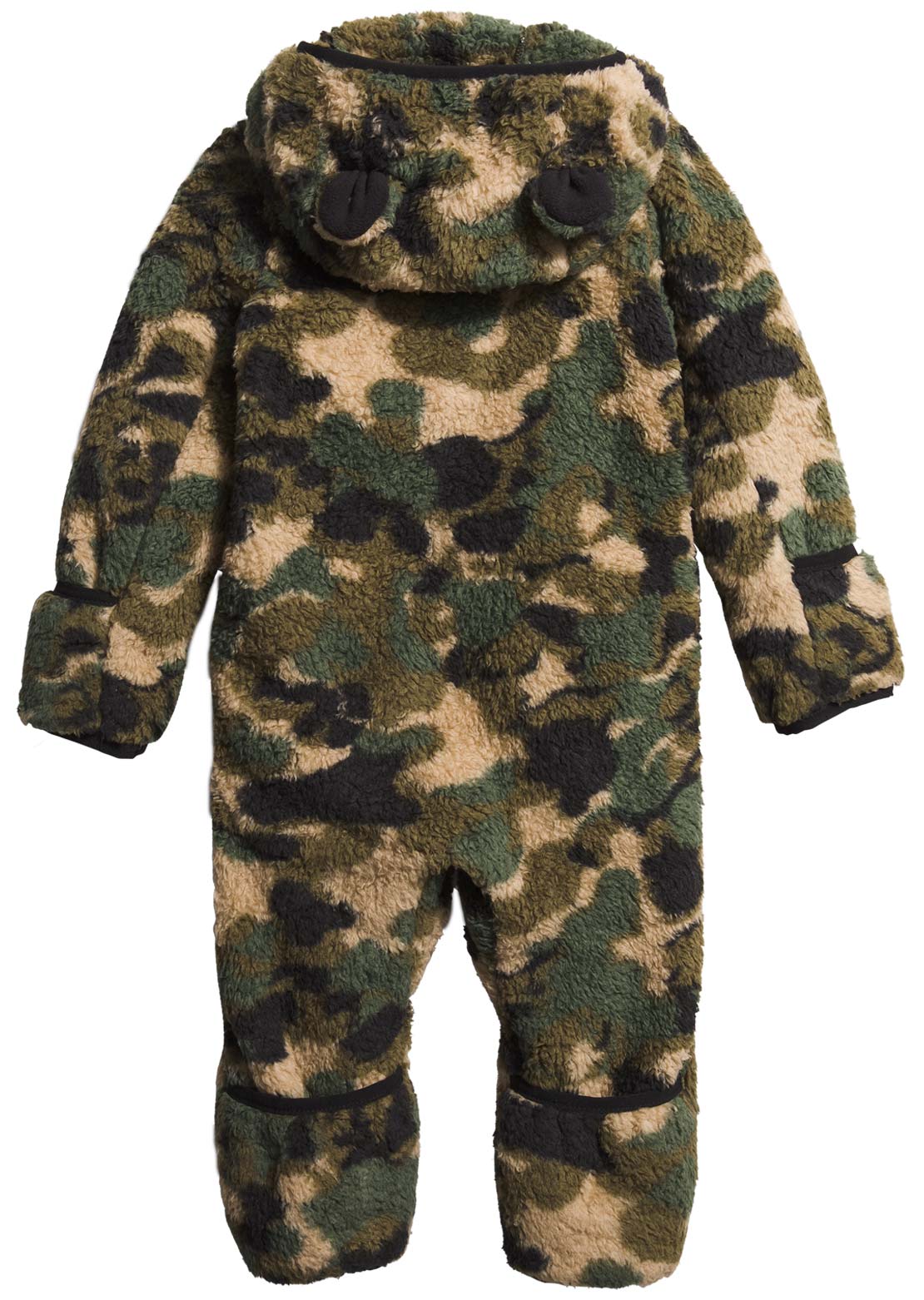 The North Face Infant Bear One-Piece Military Olive Camo Texture Small Print