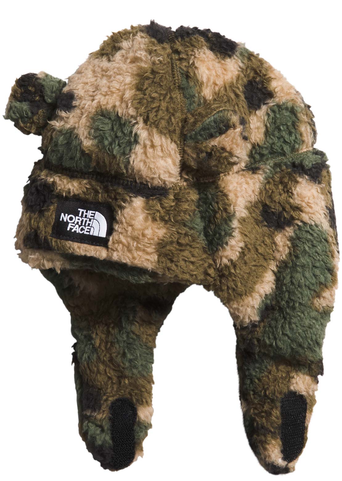 The North Face Infant Bear Suave Oso Beanie Military Olive Camo Texture Small Print