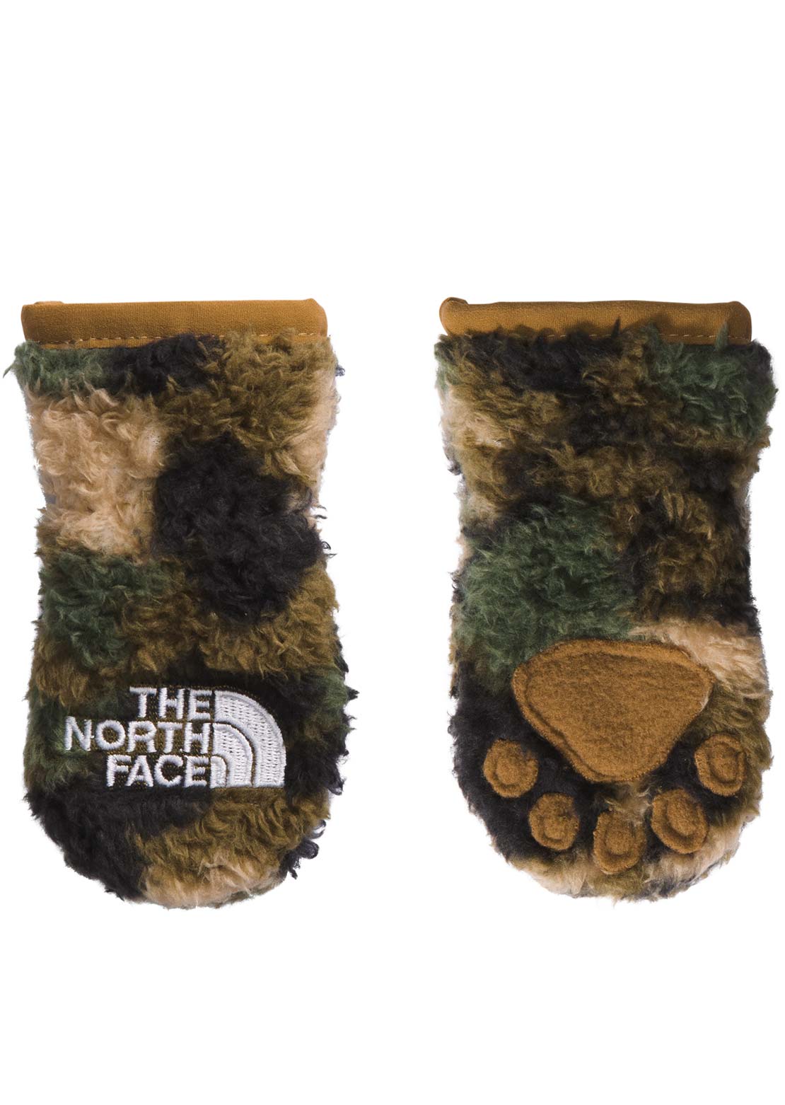 The North Face Infant Bear Suave Oso Mitt Military Olive Camo Texture Small Print