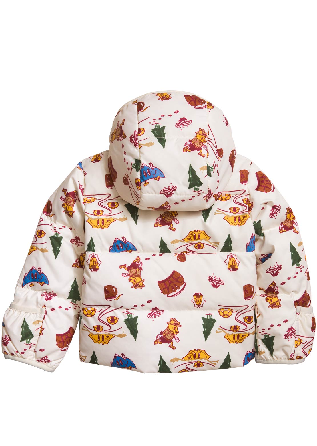 The North Face Infant North Down Hooded Jacket Gardenia White Cartoon Camp Print