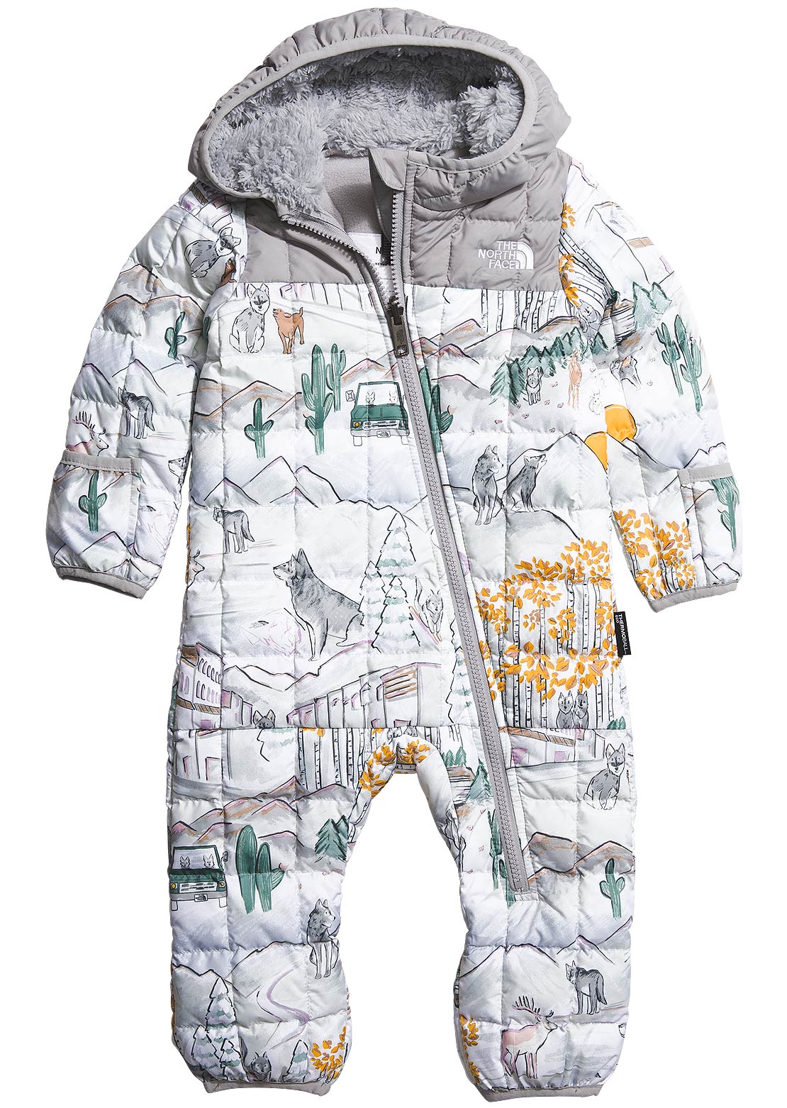 The North Face Infant ThermoBall One-Piece TNF White Like A Wolf Print