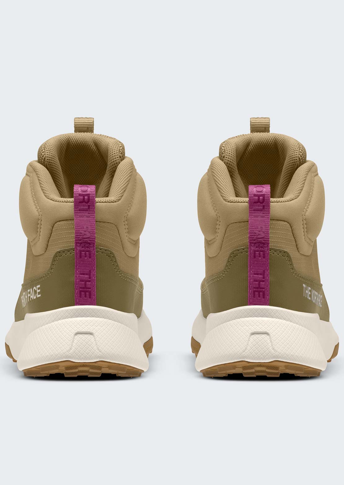 The North Face Junior Fastpack II Mid WP Hiking Boots Khaki Stone/Fuchsia Flash