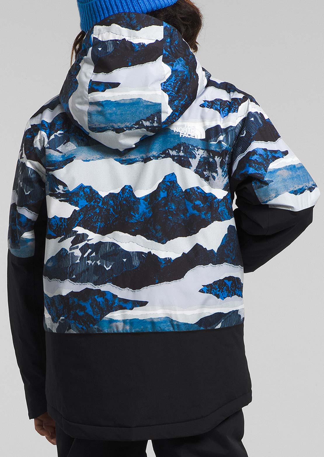 The North Face Junior Freedom Insulated Jacket Optic Blue Mountain Traverse Print