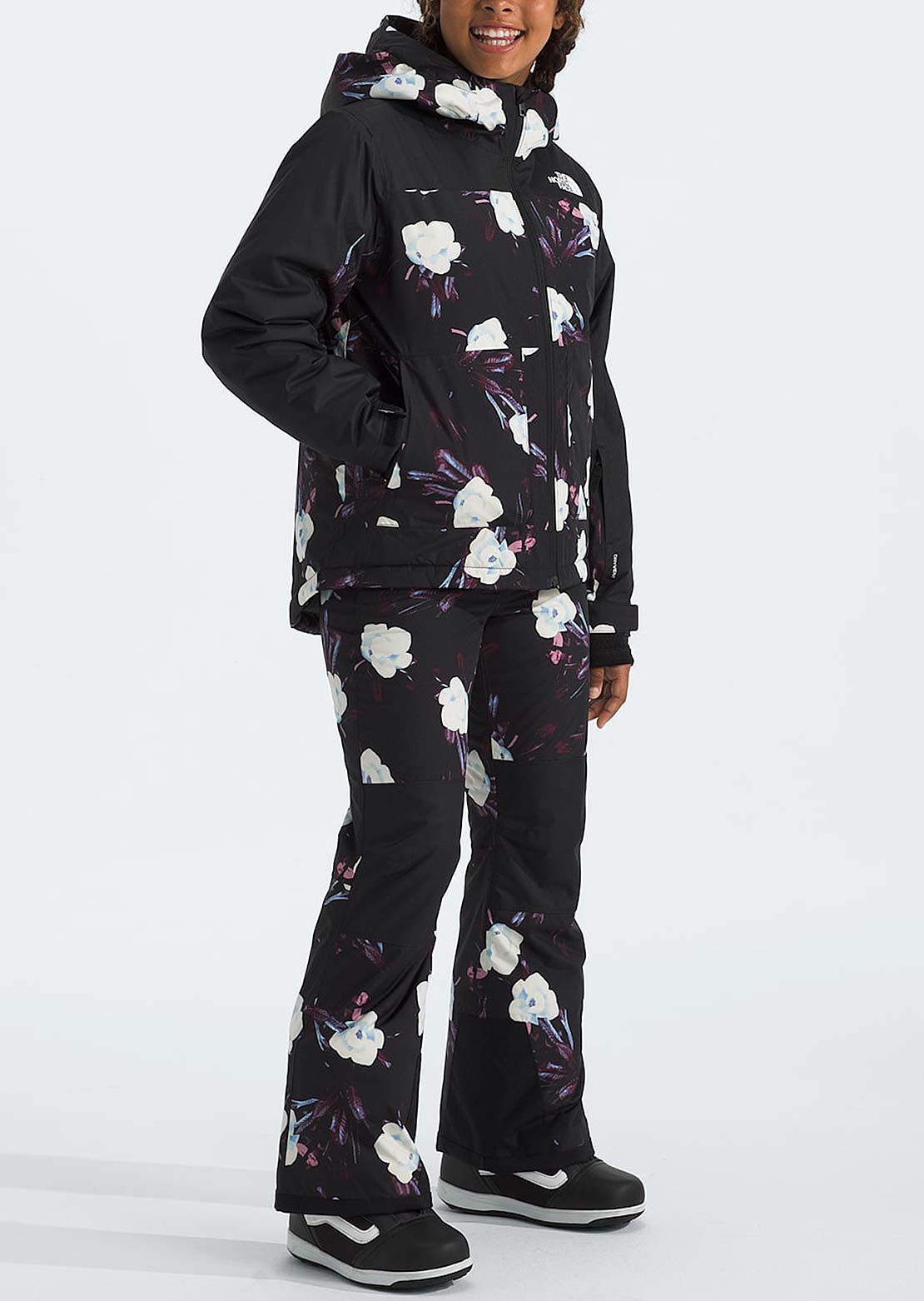 The North Face Junior Freedom Insulated Pant TNF Black Winter Flowers Print