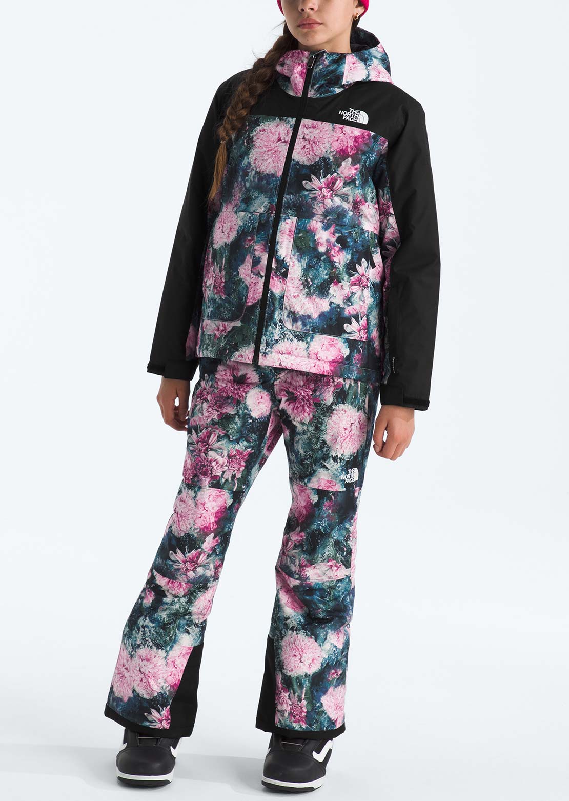 The North Face Junior Freedom Insulated Print Pants Pale Blossom Frozen Floral Print