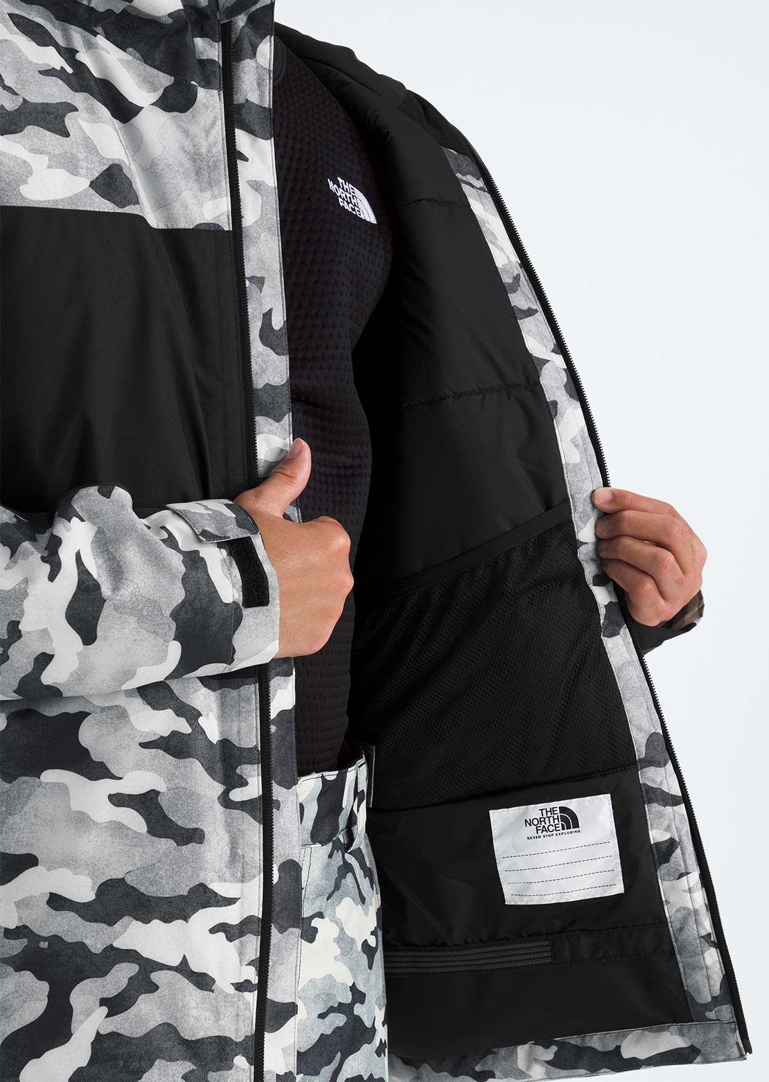 The North Face Junior Freedom Insulated Print Jacket Smoked Pearl TNF Camo Small Print