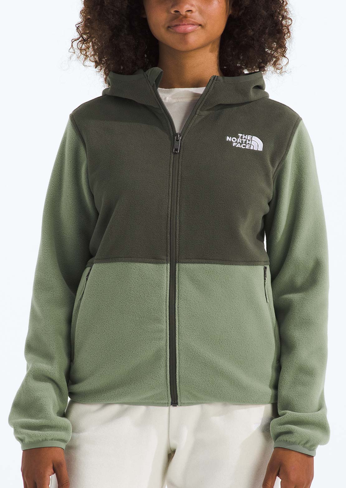 The North Face Junior Glacier Full Zip Hood Bark Mist/New Taupe Green