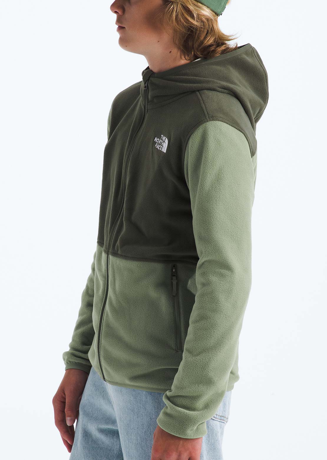 The North Face Junior Glacier Full Zip Hood Bark Mist/New Taupe Green