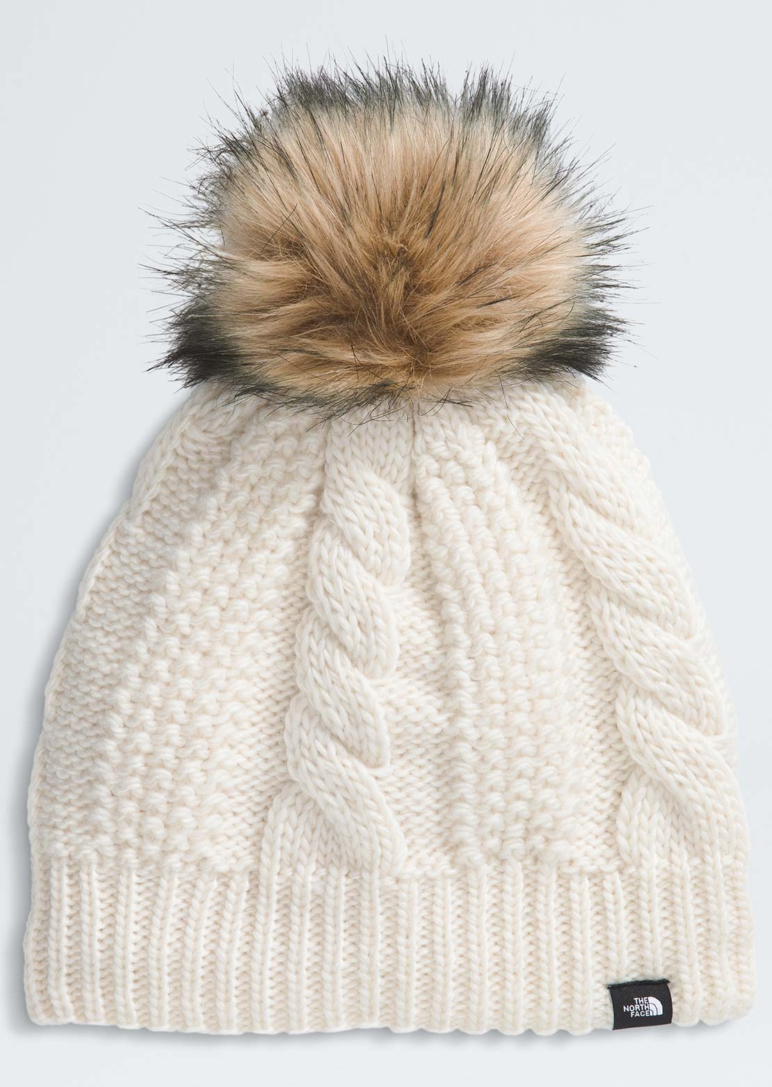 The North Face Junior Lined Oh Mega Fur Pom Beanie White Dune
