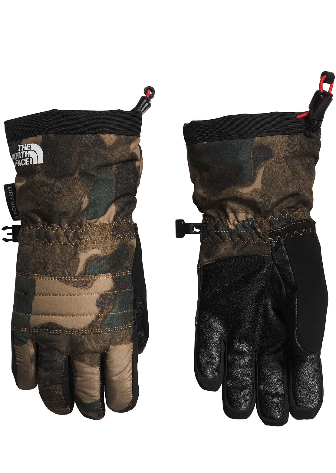The North Face Junior Montana Etip Gloves Utility Brown Camo Texture Small Print 