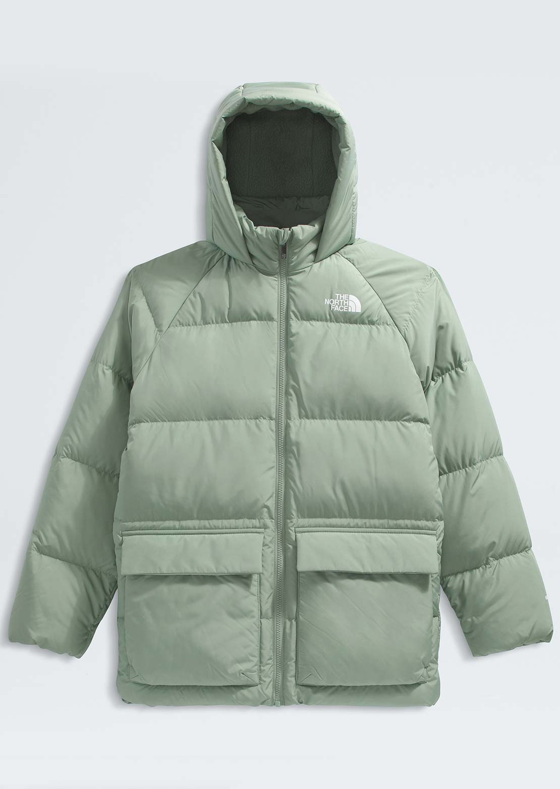 The North Face Junior North Down Fleece Lined Short Parka Slate Moss