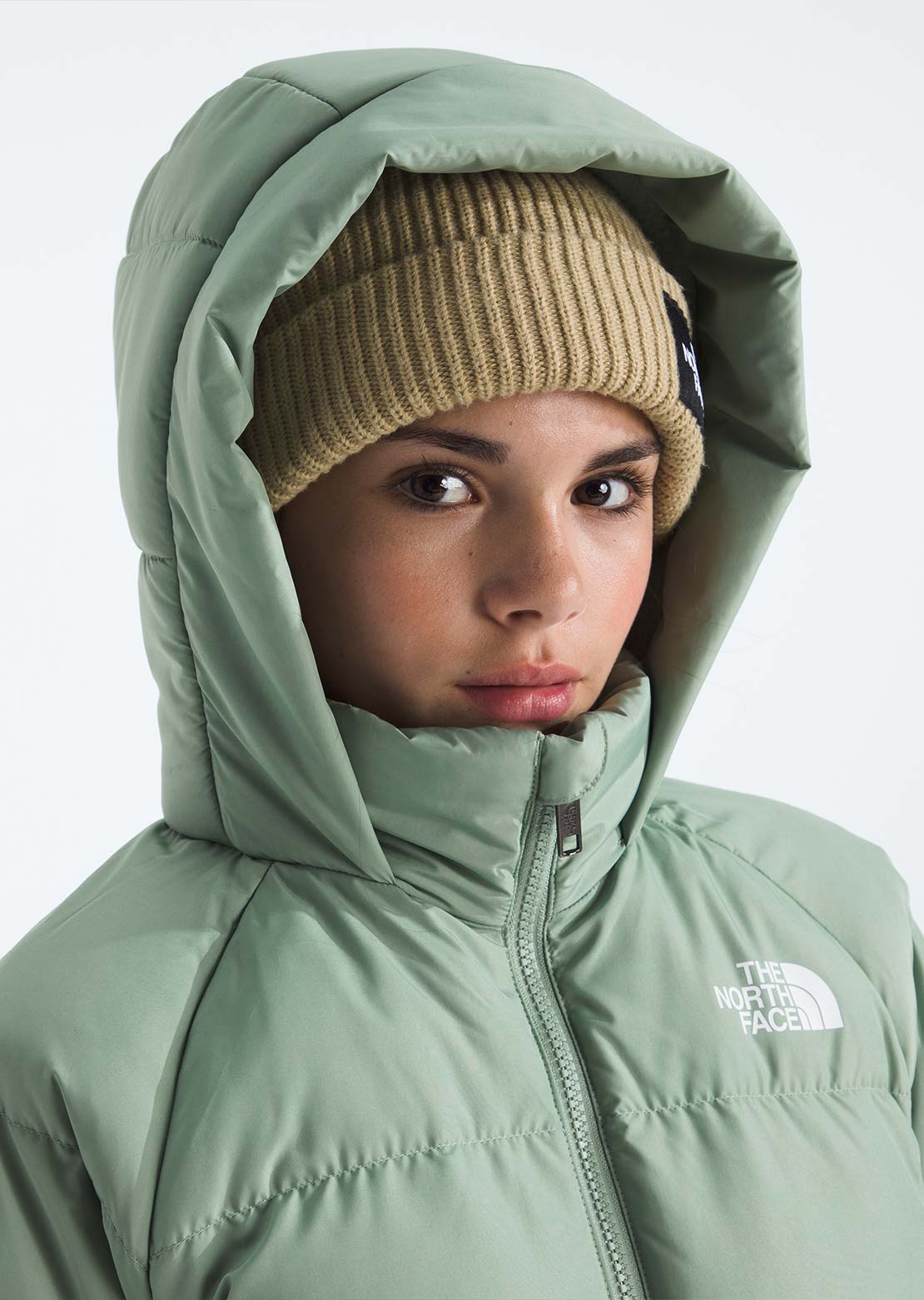 The North Face Junior North Down Fleece Lined Short Parka Slate Moss