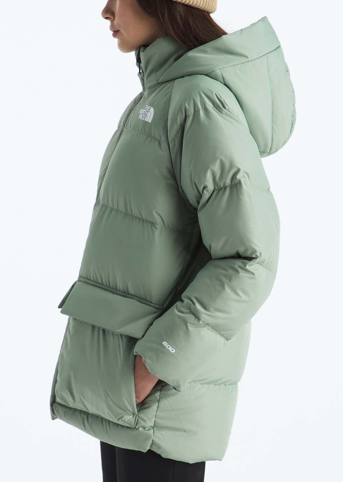 The North Face Junior North Down Fleece Lined Short Parka Slate Moss
