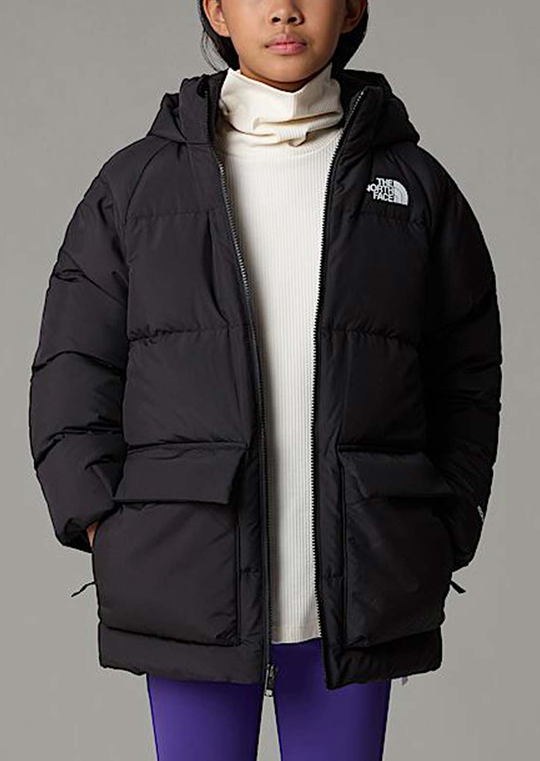 The North Face Junior North Down Fleece Lined Short Parka TNF Black