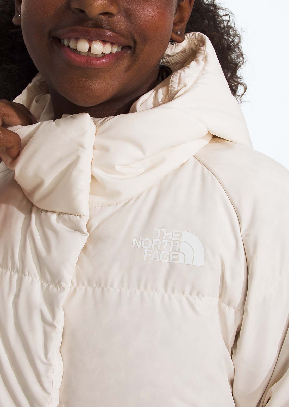 The North Face Junior North Down Hooded Jacket White Dune