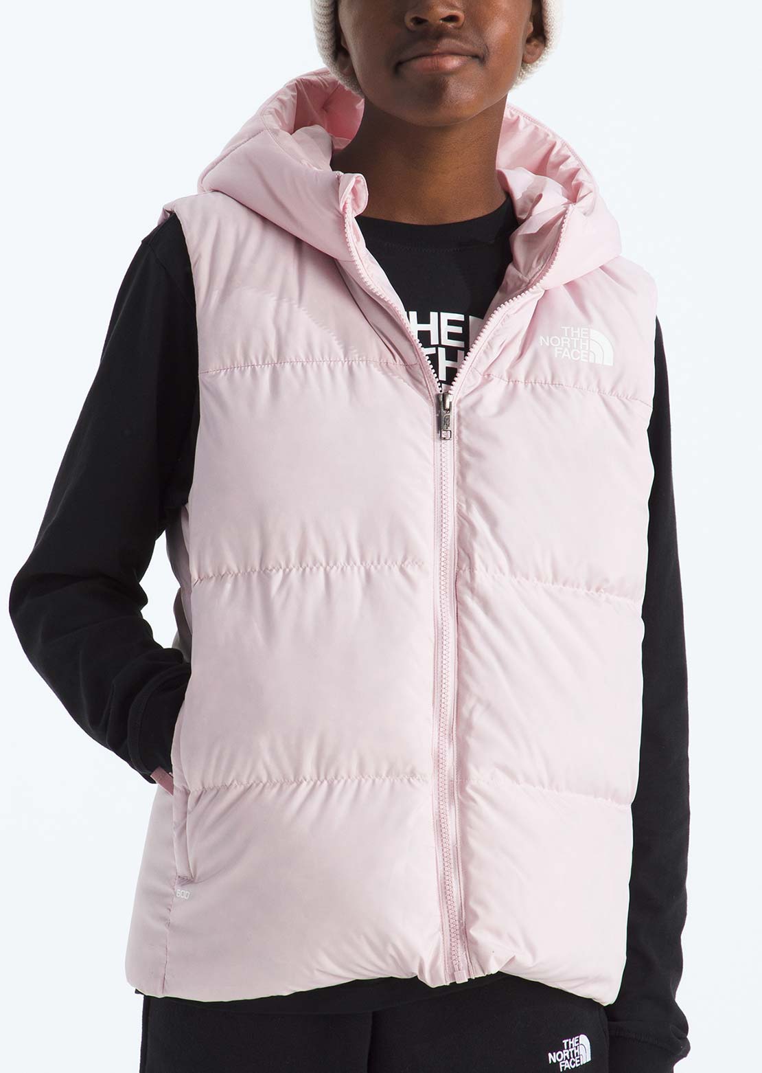 The North Face Junior North Down Hooded Vest Pale Blossom