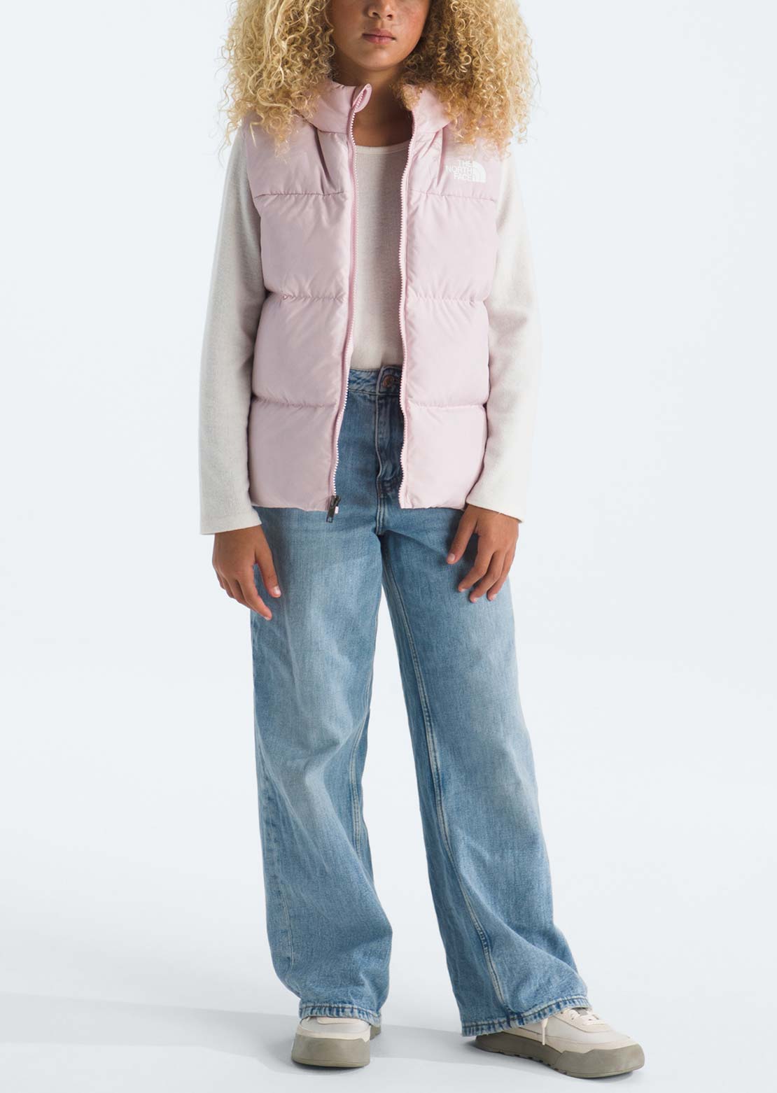 The North Face Junior North Down Hooded Vest Pale Blossom