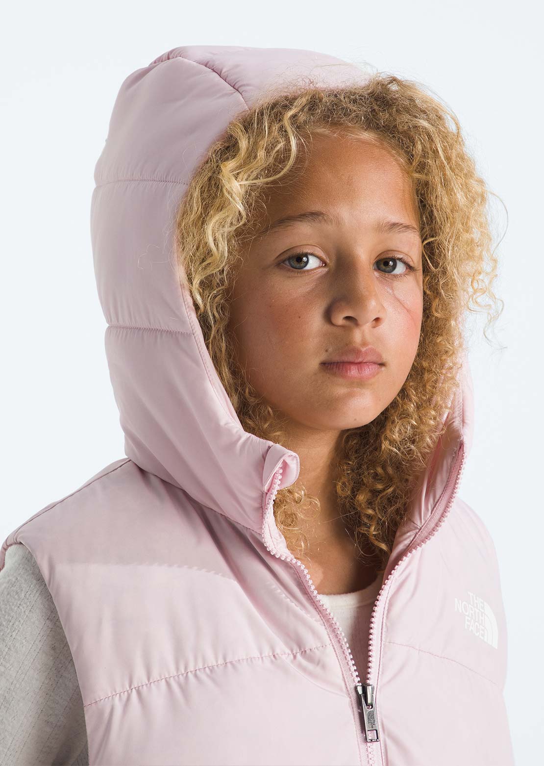 The North Face Junior North Down Hooded Vest Pale Blossom