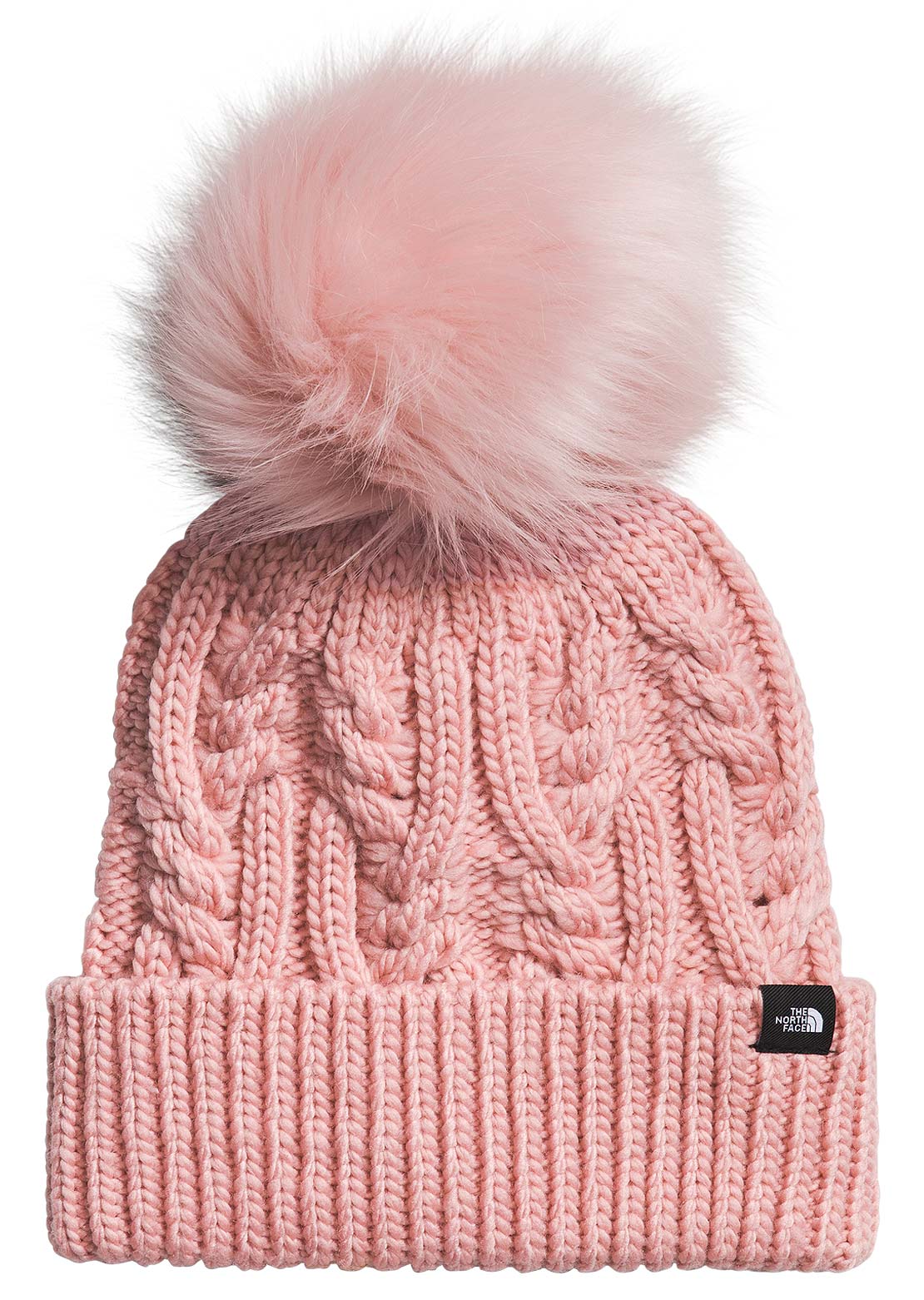 The North Face Junior Oh Mega Fur Pom Beanie Pink Moss
