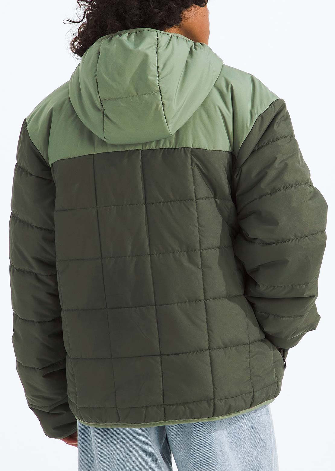 The North Face Junior Reversible Shasta Full Zip Hooded Jacket New Taupe Green/Bark Mist