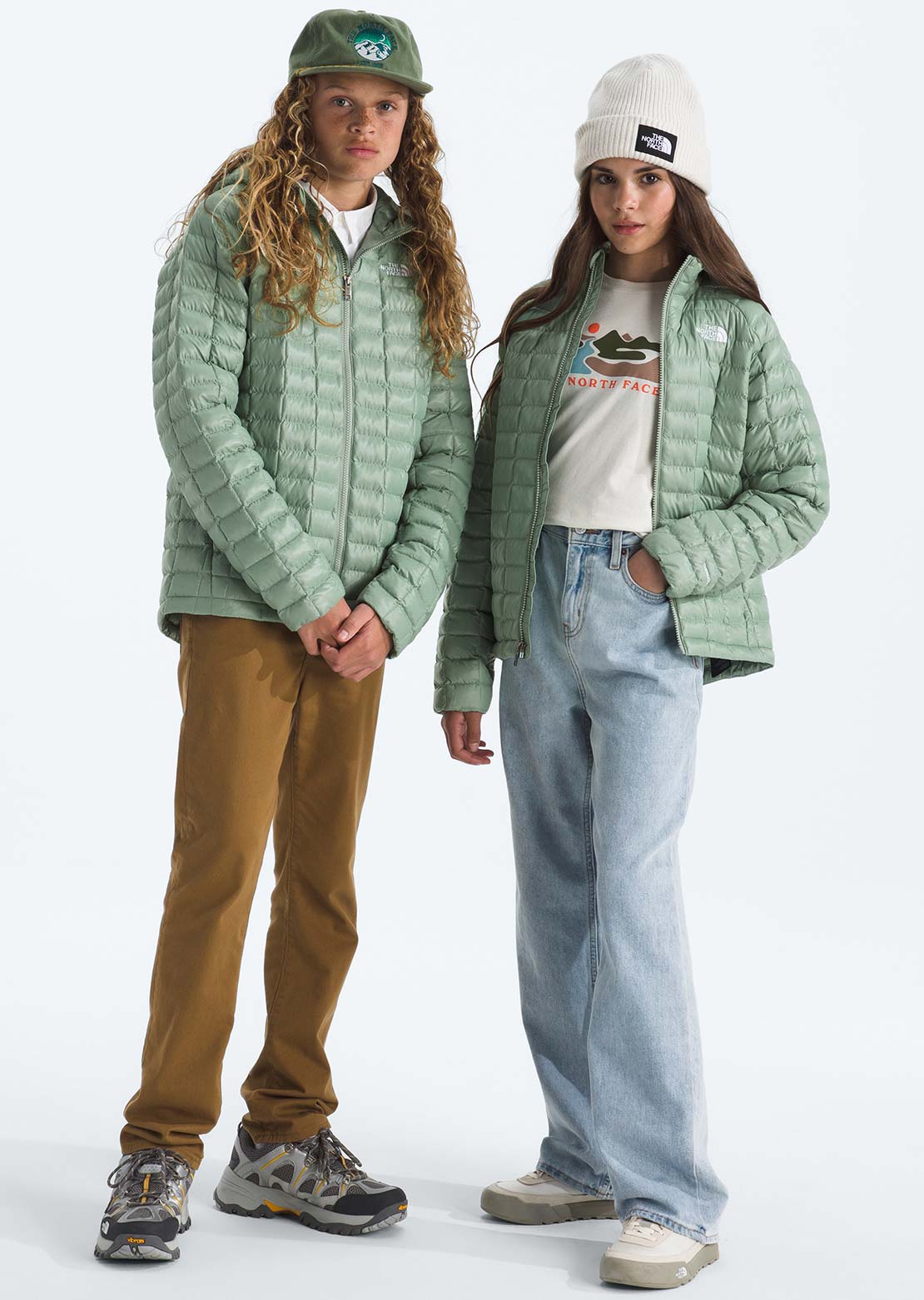 The North Face Junior ThermoBall Hooded Jacket Slate Moss