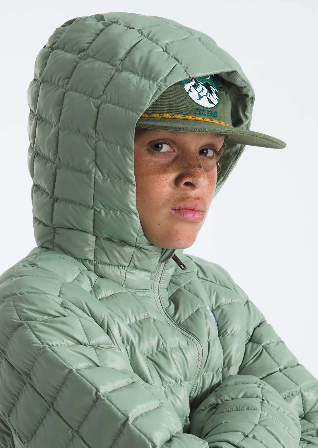 The North Face Junior ThermoBall Hooded Jacket Slate Moss