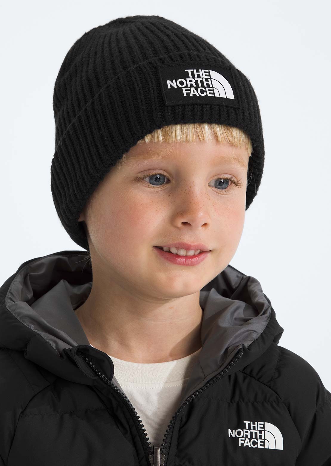 The North Face Junior TNF Logo Box Cuffed Beanie TNF Black