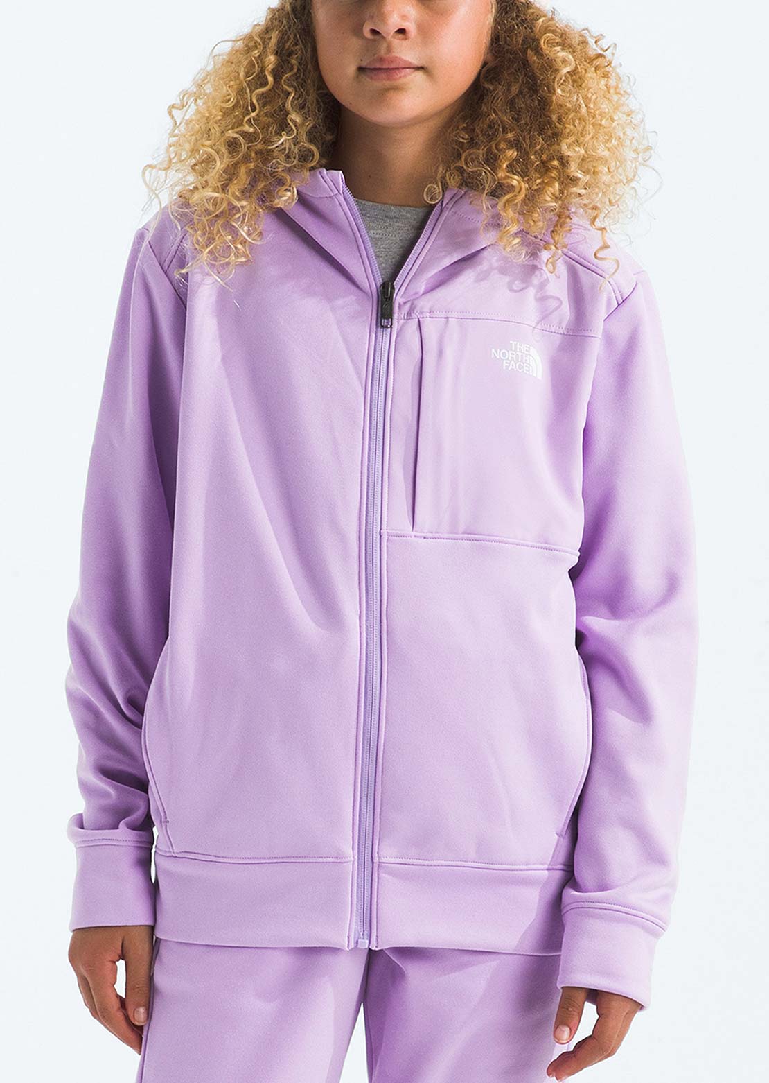 The North Face Junior TNF Performance Fleece Full Zip Hooded Jacket Lite Lilac