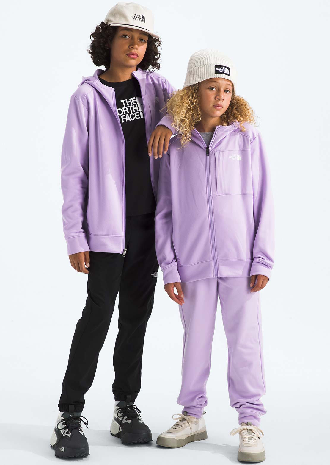 The North Face Junior TNF Performance Fleece Full Zip Hooded Jacket Lite Lilac