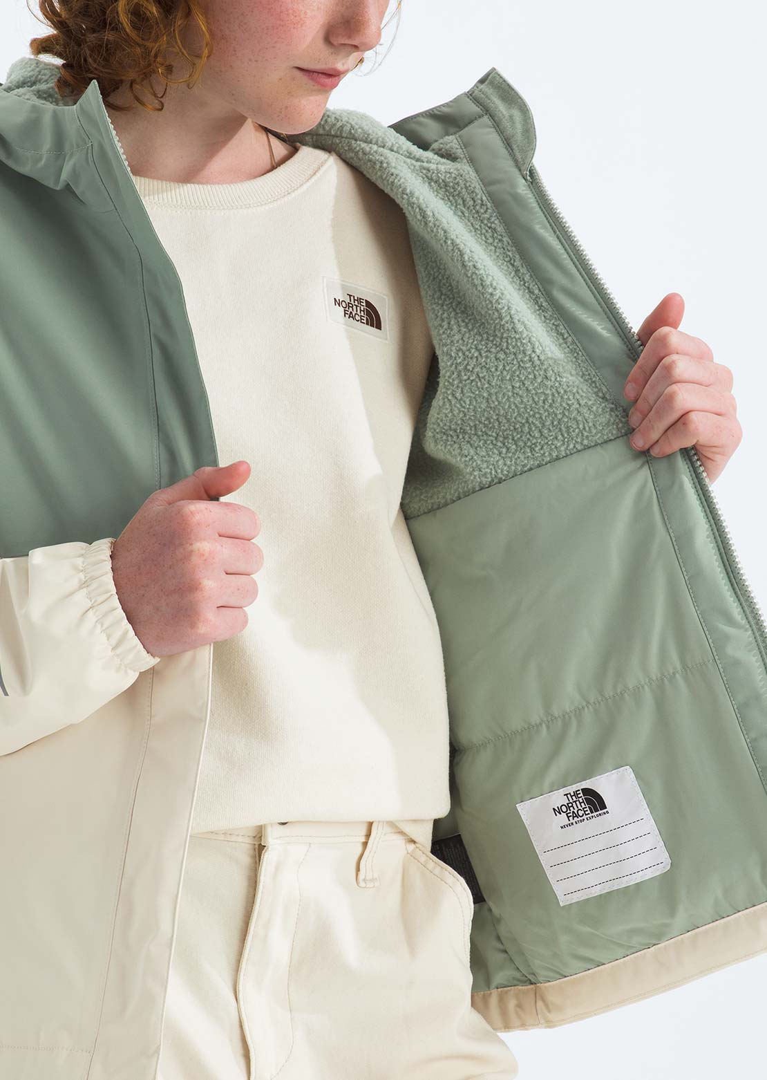 The North Face Junior Warm Antora Rain Jacket Slate Moss/White Dune