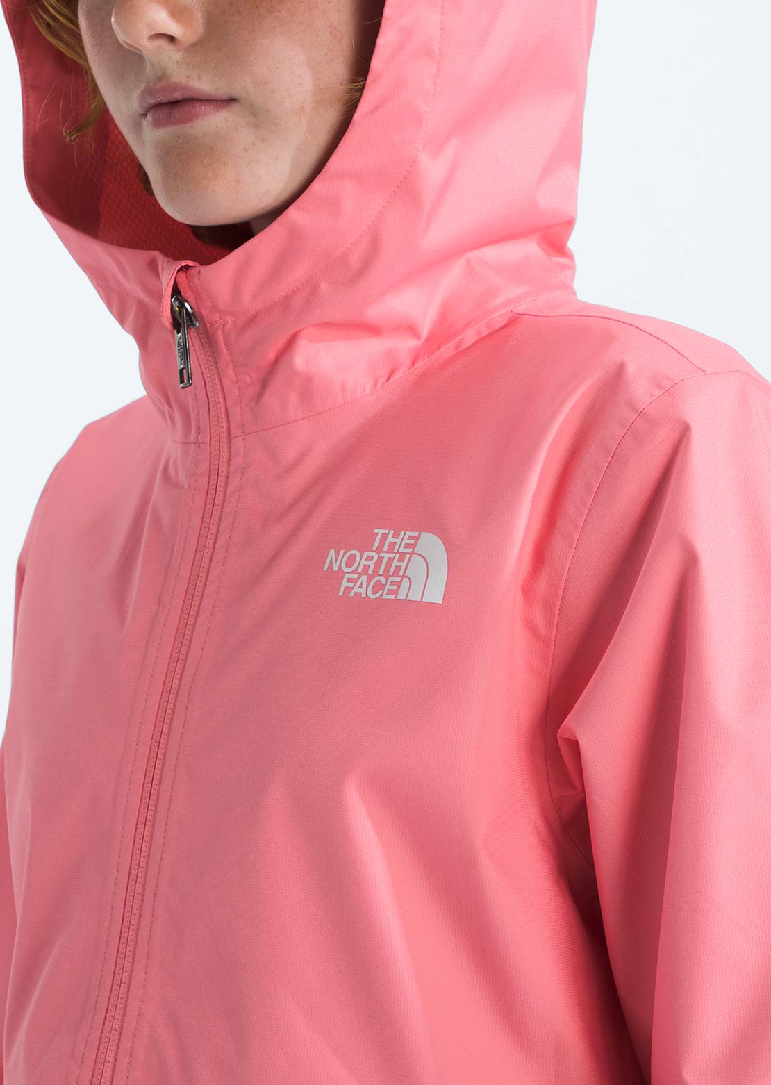 The North Face Junior Zipline Rain Jacket Coral Crush