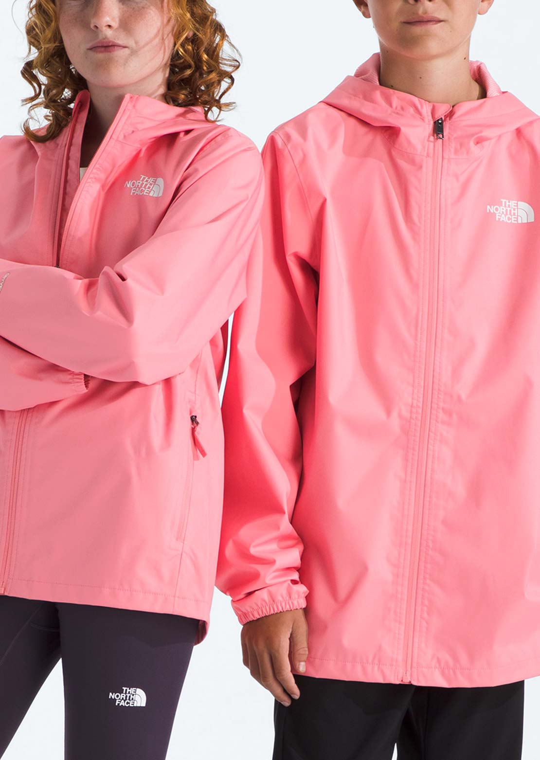 The North Face Junior Zipline Rain Jacket Coral Crush