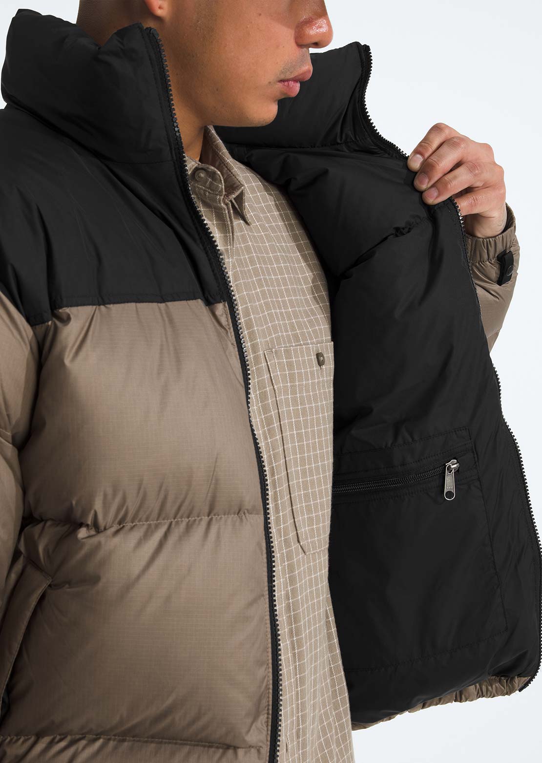 The North Face Men's 1996 Retro Nuptse Jacket Mocha Brown/TNF Black