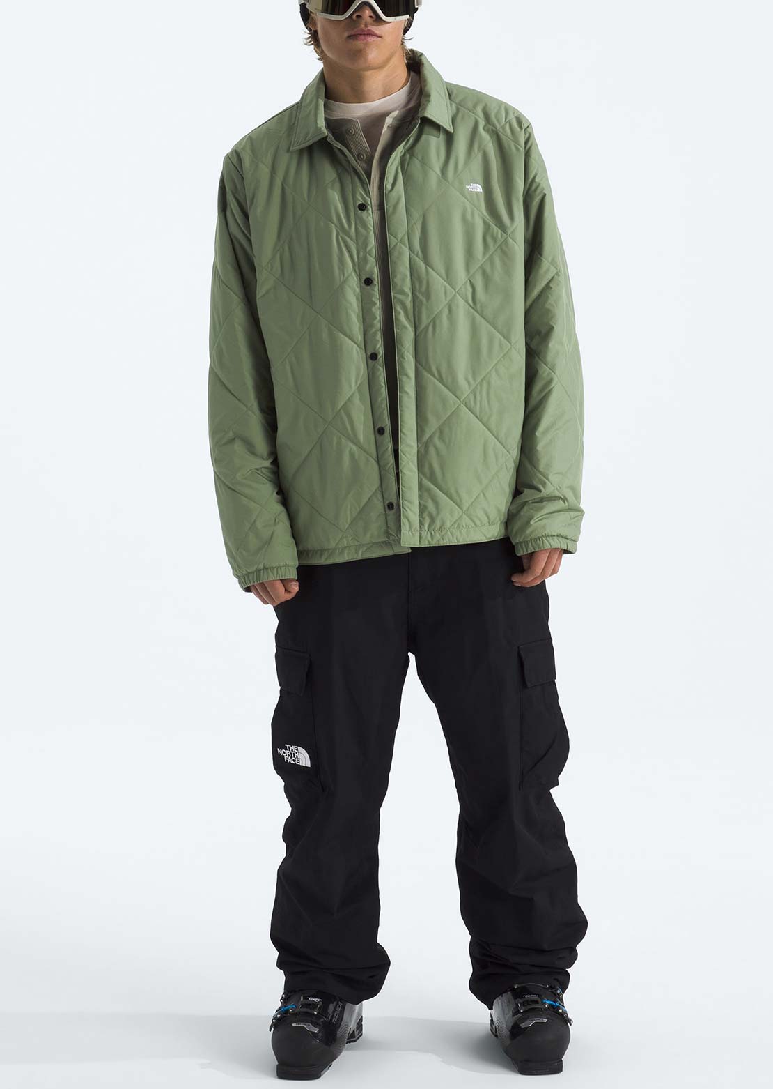 The North Face Men's Afterburner Insulated Flannel Jacket Bark Mist/TNF Black Shadow Plaid